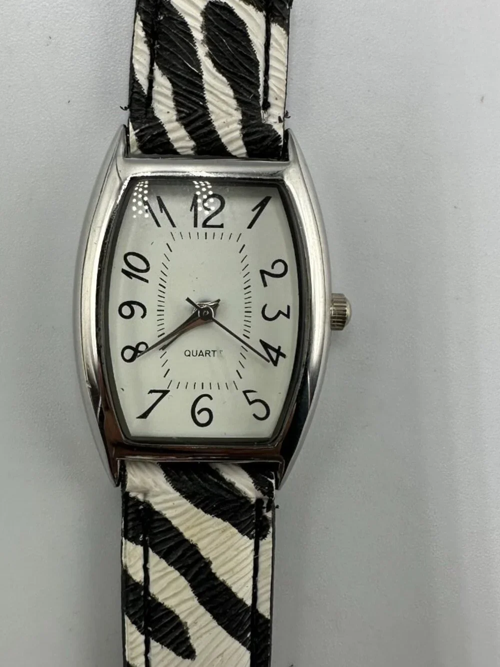 3/$30 Zebra Watch Women Animal Print Black White Faux Leather Band 8”